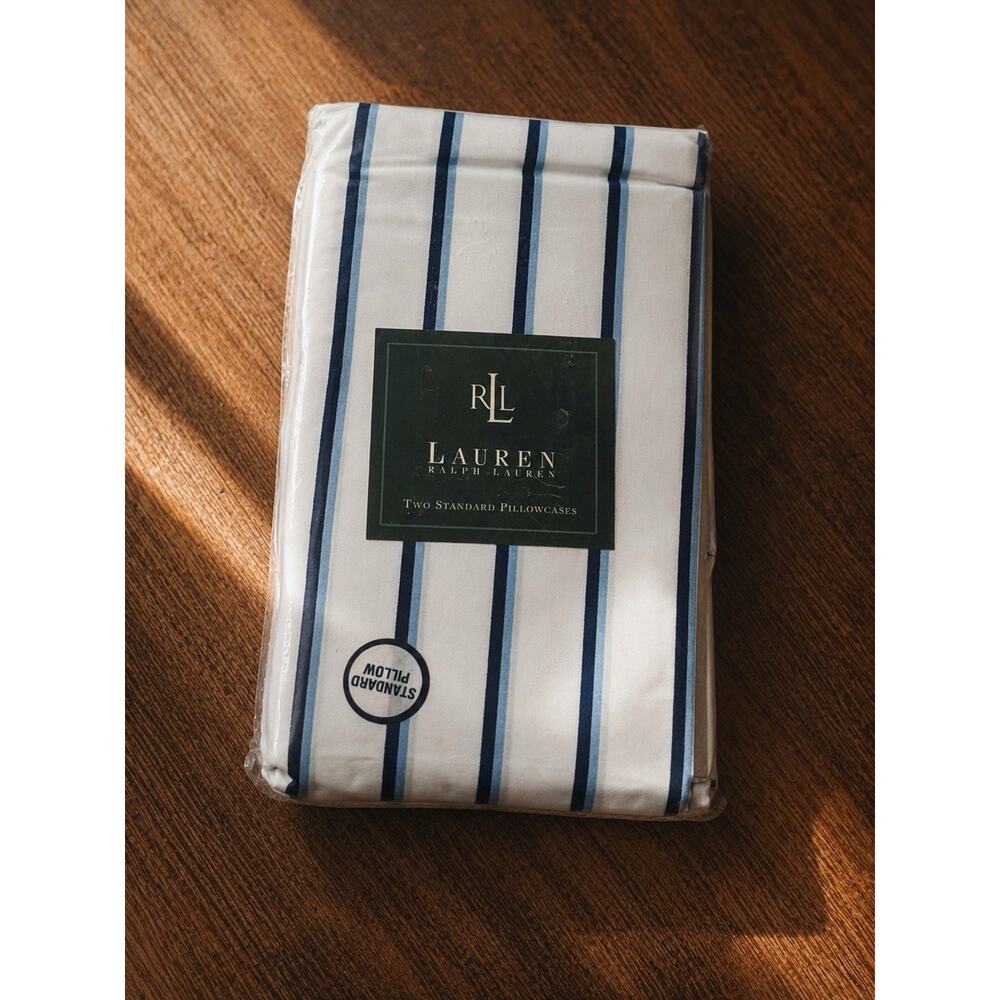 Vintage Cape May Shadow Blue Ralph Lauren Standard Pillow Cases NEW SEALED